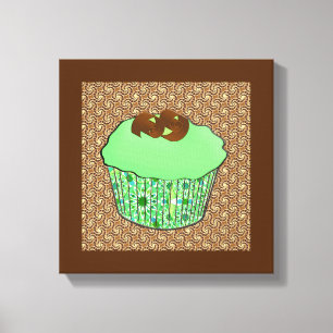 Toile Cupcake au chocolat congelé à la menthe, Arrière -