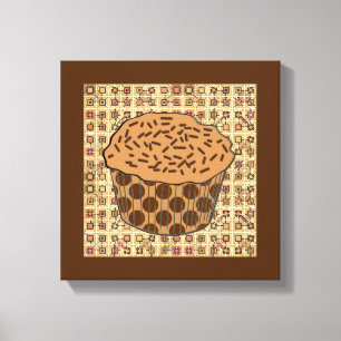 Toile Cupcake caramel givré avec arroses