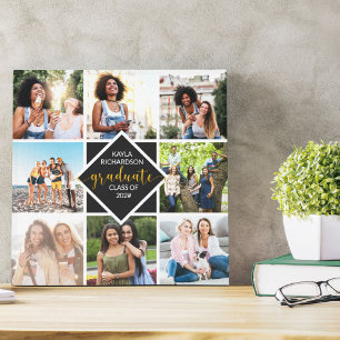 Toile Custom 8 Photo Collage Gold Graduate Graduate