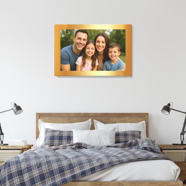 Toile Custom Upload Your Photo to Blank Gold Background (Insitu(Chambre))