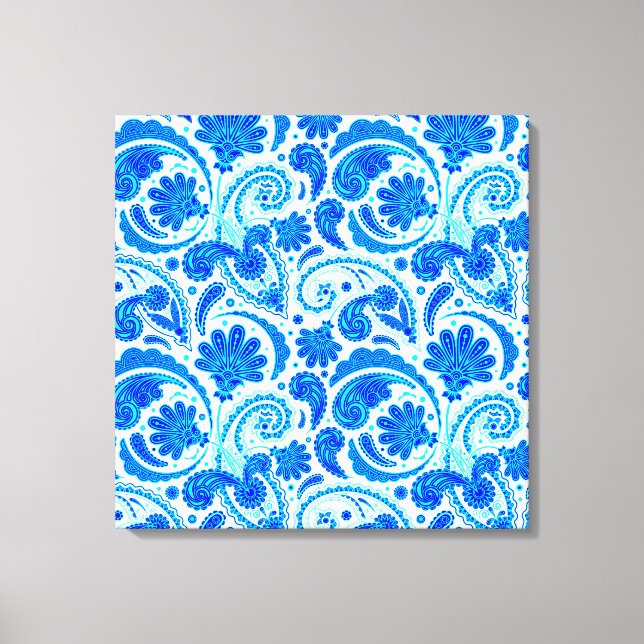 Toile Cute bleu aqua paisley motif (Recto)