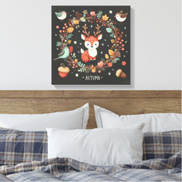 Toile Cute Boho Automne Cerf couronne Décale murale