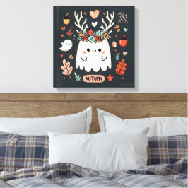 Toile Cute Boho Automne Fantôme couronne Décale murale