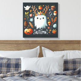 Toile Cute Boho Automne Fantôme couronne Décale murale