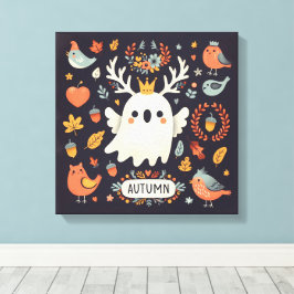 Toile Cute Boho Automne Fantôme couronne Décale murale