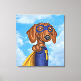 Toile Cute Dachshund Superhero