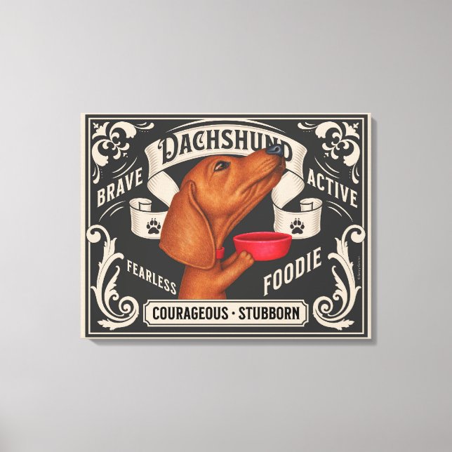 Toile Cute Dachshund supplie pour de la nourriture (Recto)