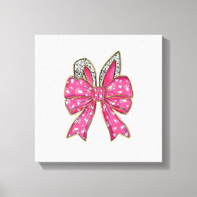 Toile Cute Easter Day Coquette Bow Bunny Rabbit Womens G (Recto)