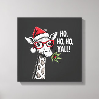 Toile Cute Giraffe With Santa Hat Merry Xmas Giraffe Lov