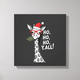 Toile Cute Giraffe With Santa Hat Merry Xmas Giraffe Lov