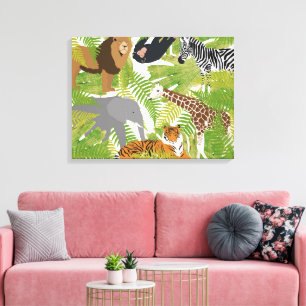Toile Cute Jungle Animaux Safari Garçon Fille