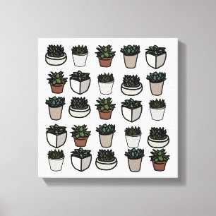 Toile Cute mini motif succulent