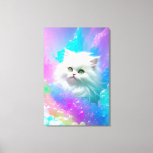 Toile Cute Persian Kitten Girl's Wall Art Wrapped Canvas