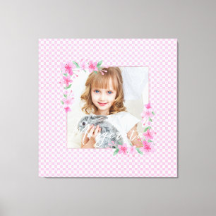 Toile Cute Personnalisée une photo rose