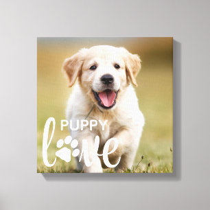 Toile Cute Puppy Love Photo personnalisée Amoureux des 