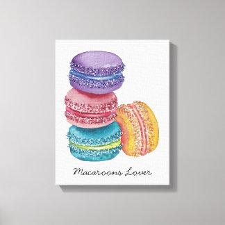 Toile Cute Rainbow Macaroons In Watercolor