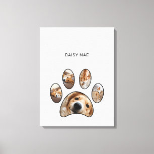 Toile Cute Simple Paw Print Custom Pet Photo Collage