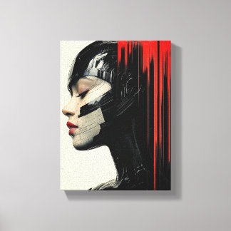 Toile Cyber-Femme futuriste - Design d'art de la science