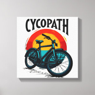 Toile Cycopath : Vélo énergétique avec le soleil couchan