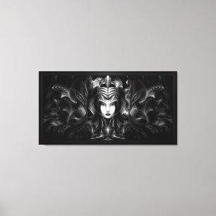 Toile Cyiria Reine Du Domaine Sombre Portrait Fractal