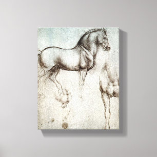 Toile Da Vinci Étude d'un Cheval Renaissance Art