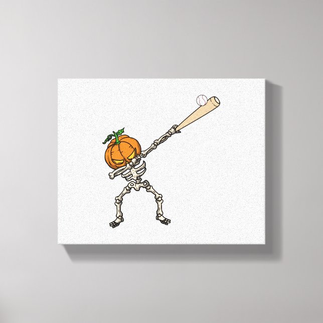 Toile Dabbing Citrouille Head Baseball Idée cadeau (Recto)