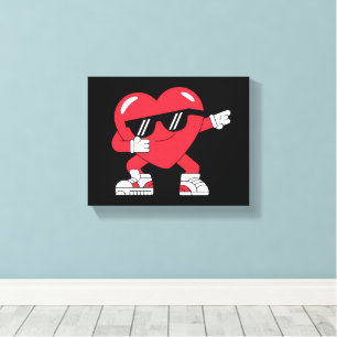 Toile Dabbing Coeur drôle Cadeaux Valentines Jour