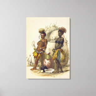 Toile Dabiyaki et Upapazi, garçons de zoulou dans la