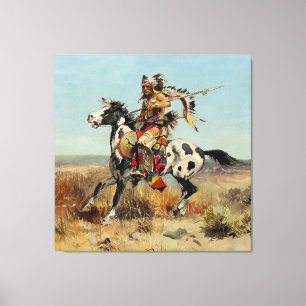 Toile "Dakota Chief" Art occidental de Charles M Russell