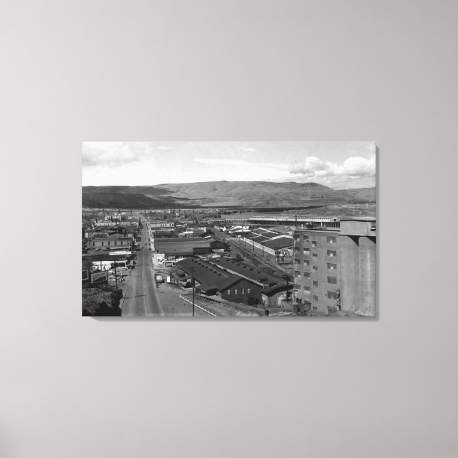 Toile Dalles, Oregon Vue sur la ville en regardant vers  (Recto)