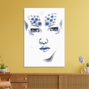 Toile Dame Aliène Belle de l'Univers Original Art