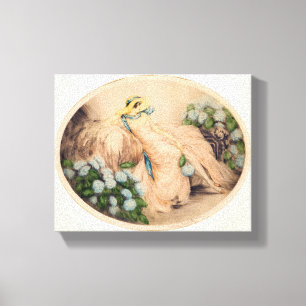 Toile Dame rose de Louis Icart