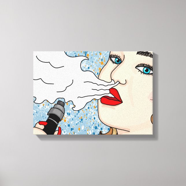 Toile Dame Vaping Style Rétro (Recto)