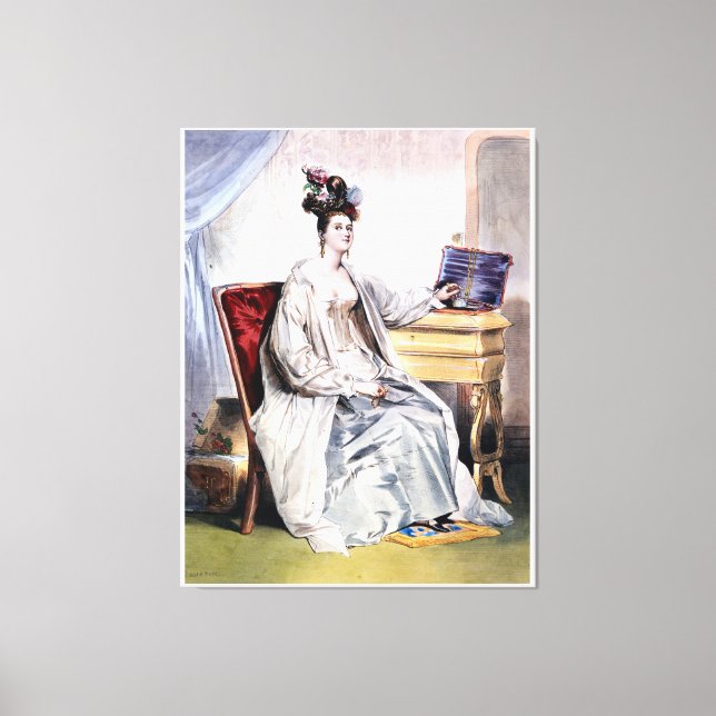 Toile Dame victorienne avec boîte à bijoux - Élégant Vin (Recto)