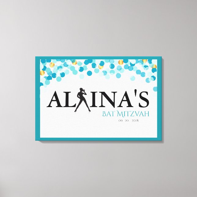 Toile DANCER DOTS Invitation Bat mitzvah (Recto)