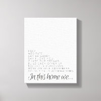 Dans Cette Maison : Citation Positive Canvas Wall