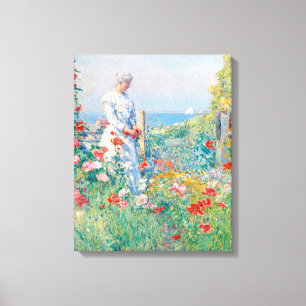 Toile Dans le jardin par Frederick Childe Hassam