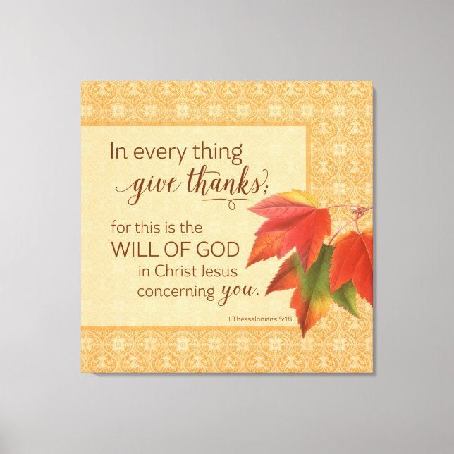 Toile Dans Toutes Les Choses Remercient - 1 Thes. 5:18 (Recto)