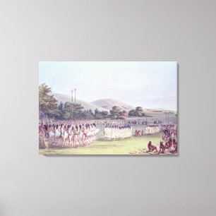 Toile Danse de Boule-Jeu de Choctaw, 1834-35