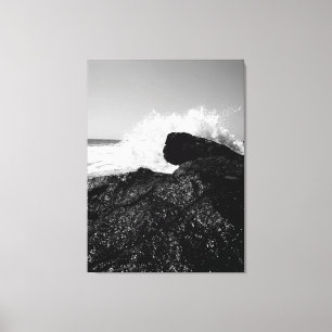 Toile Danse Éternelle des Vagues sur les Roches Noires