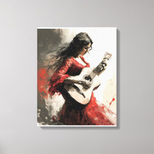 Toile Danse flamenco Gitana Moderne Flamenco Passion fil