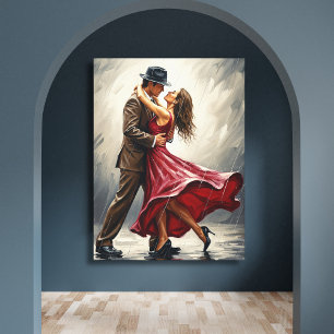 Toile Danse Romantique sous la Pluie 