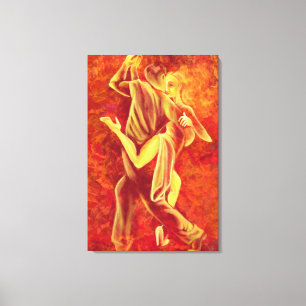 Toile Danse Tango Chaud - Peinture d'Art de Couple de Fe