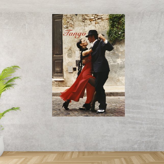 Toile Danse, Tango, Rouge, Noir, Danse Latine, (Dance Art, Tango, Red, Black, Latin Dance, Canvas Print)