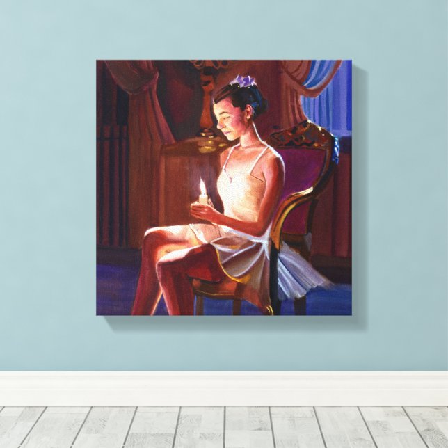 Toile Danseur de ballet gracieux à la chandelle (Insitu (Plancher de Bois))