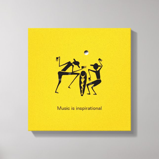 Toile Danseurs de silhouette africains (Recto)