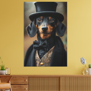 Toile Dapper Dachshund dans l'élégante cour victorienne