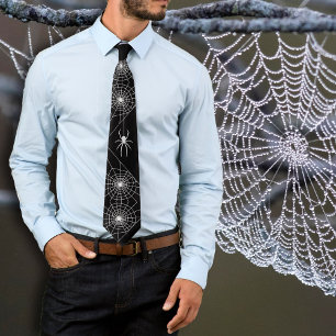 Toile d'araignée d'Halloween Cravate noire col