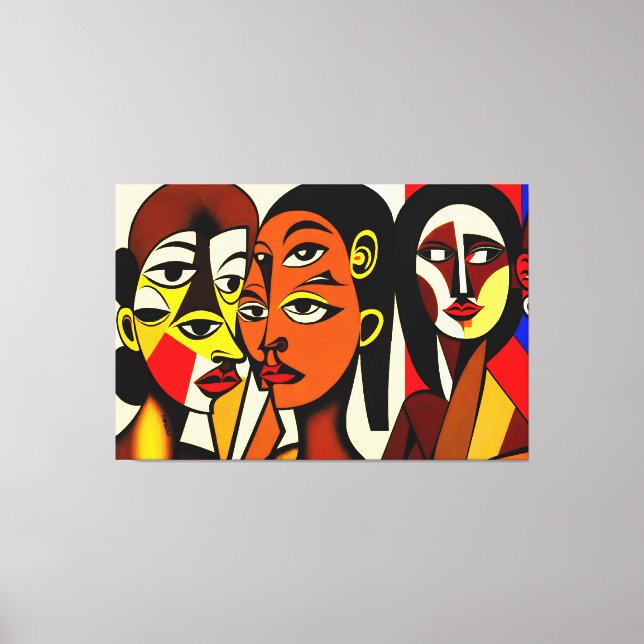 Toile Dark Angels, art cubiste (Recto)