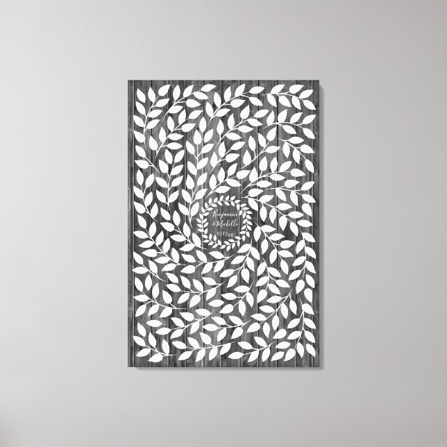 Toile Dark Laurel - 250 Signature Canvas Guest Book (Recto)